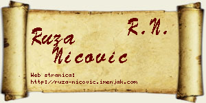Ruža Nicović vizit kartica